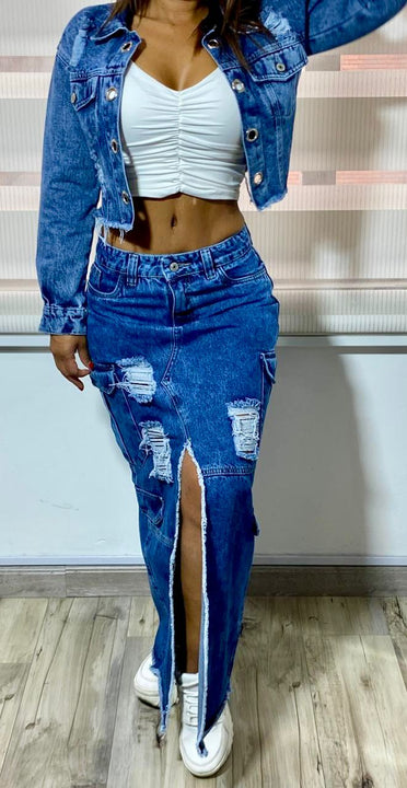 Falda Dama Denim Flex 👗✨